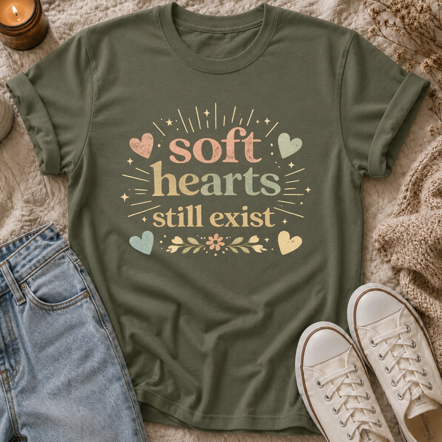 Soft hearts still exist t-shirt
