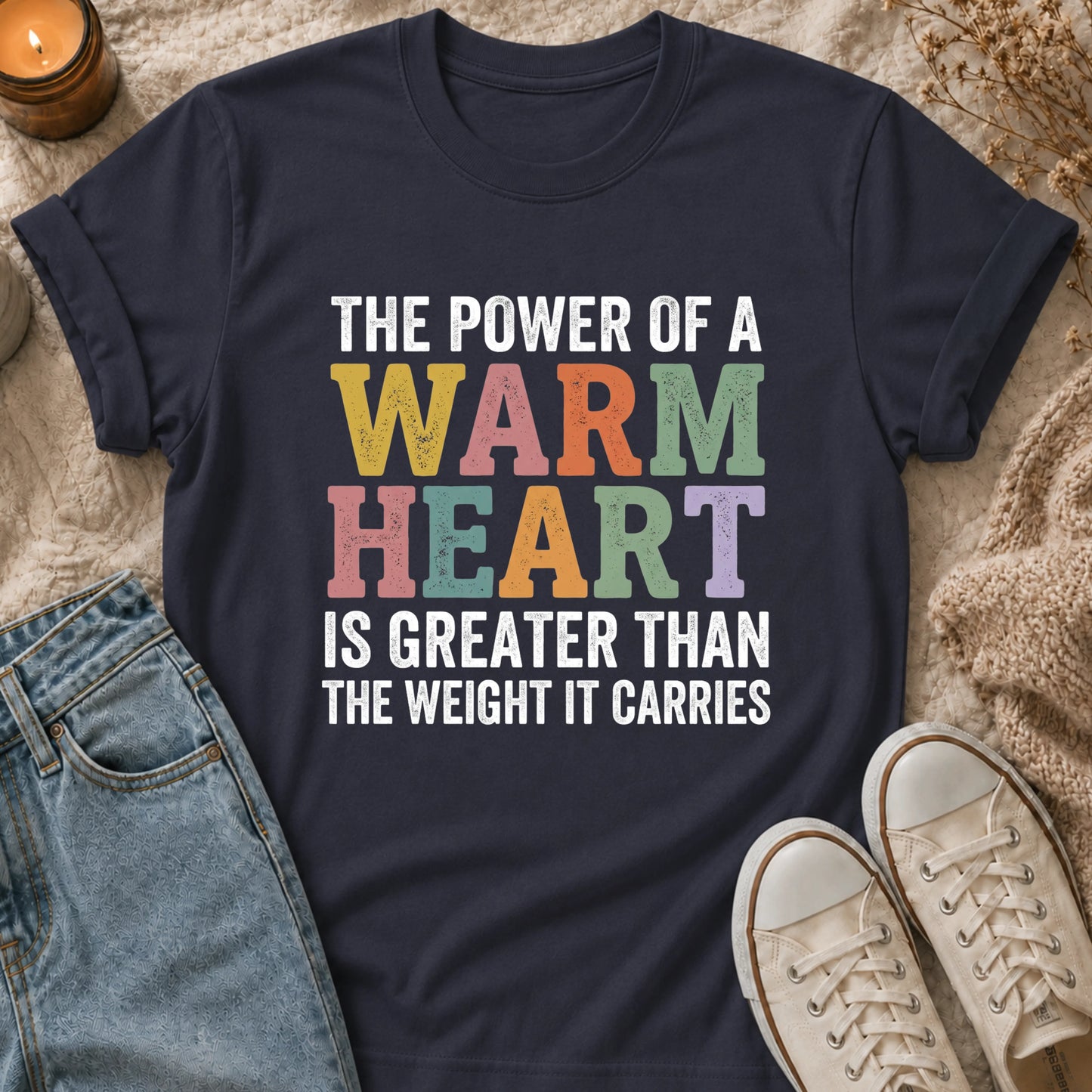 The Power Of A Warm Heart Is Greater Than The Weight It Carries T-shirt