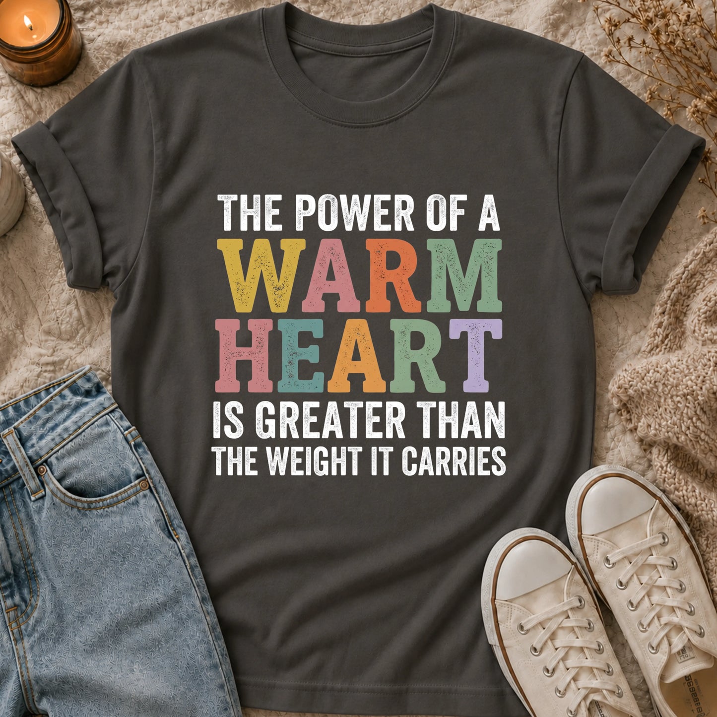 The Power Of A Warm Heart Is Greater Than The Weight It Carries T-shirt